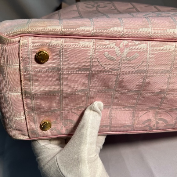 Chanel nylon jacquard with leather handle tote bag - Picture 2 of 14